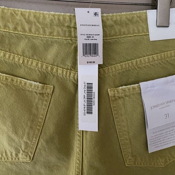 Jonathan Simkhai Denim Distressed Lime Drop Shorts cut offs Sz 32 NWT $195 - Picture 11 of 12